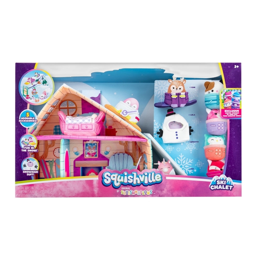 Squishmallows Squishville Ski Chalet Playset